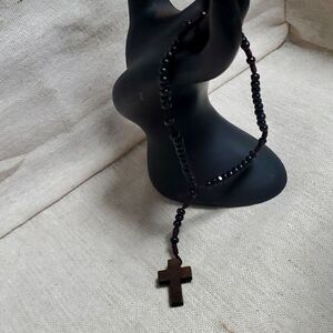 Vintage Wooden Rosary Bracelet 